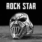 Rock Star Mask Skull Ring — Stainless Steel