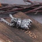 stainless steel Gothic Pendants Fist Necklace Cool Street Style Necklaces For Men Collar Hombre Neck Chains Punk