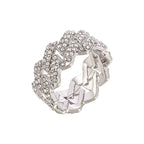 Iced Out Cuban Link Ring — Gold