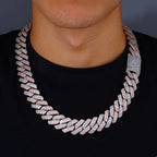 Nuoya Two Tone Mosaic Chain Full CZ Iced Out Necklace Hip Hop Men Rapper Cuban Bracelet Fashion Jewelry Gift