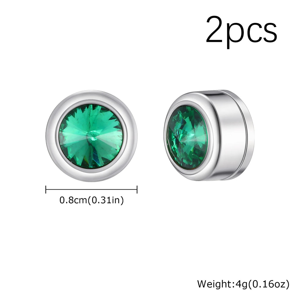 Iced Out Zircon Clip Earrings — Stainless