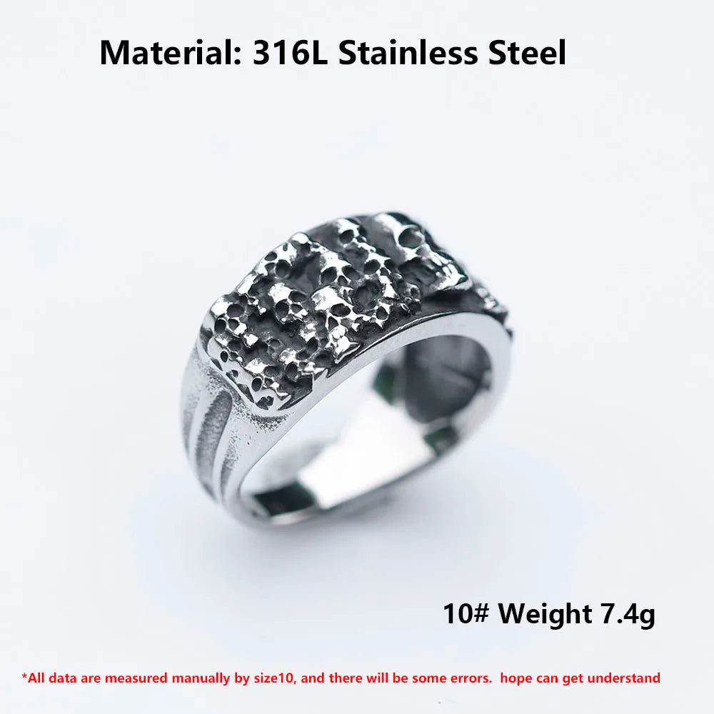 2022 NEW Men's 316L stainless steel rings Vintage Halloween Gothic Funny Devil Skull punk fashion jewelry free shipping