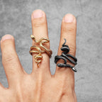 Poisonous Snake Ring 316L Stainless Steel Men Rings Rock Punk Vintage for Male Rider Jewelry Accessories Best Gift