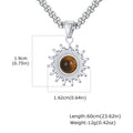 Tiger Eye Stone Pendant Necklace — Stainless Steel