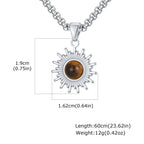 Tiger Eye Stone Pendant Necklace — Stainless Steel