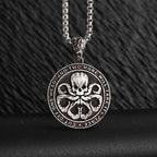 Sun Hugging Moon Round Pendant — Stainless Steel