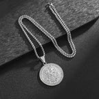 Saint George Slaying Dragon Pendant Necklace — Stainless Steel