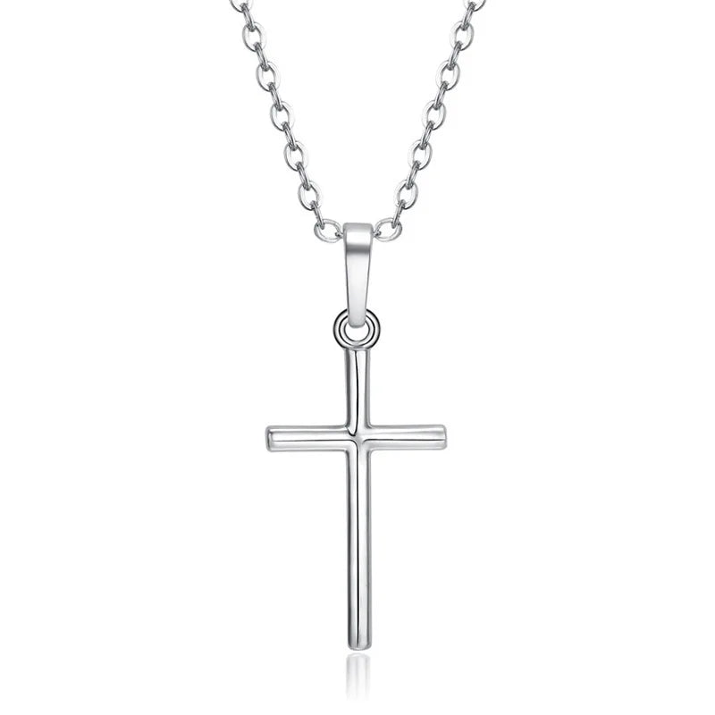 Fashion Gold Silver Crystal Christian Jesus Cross Pendant Necklaces Women New Clavicle Chain Necklace Collar Jewelry Gift