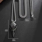 Retro Nordic Style Crow Skull Pendant Animal Bird Necklace For Men Personalized Jewelry Lucky Amulet Gift