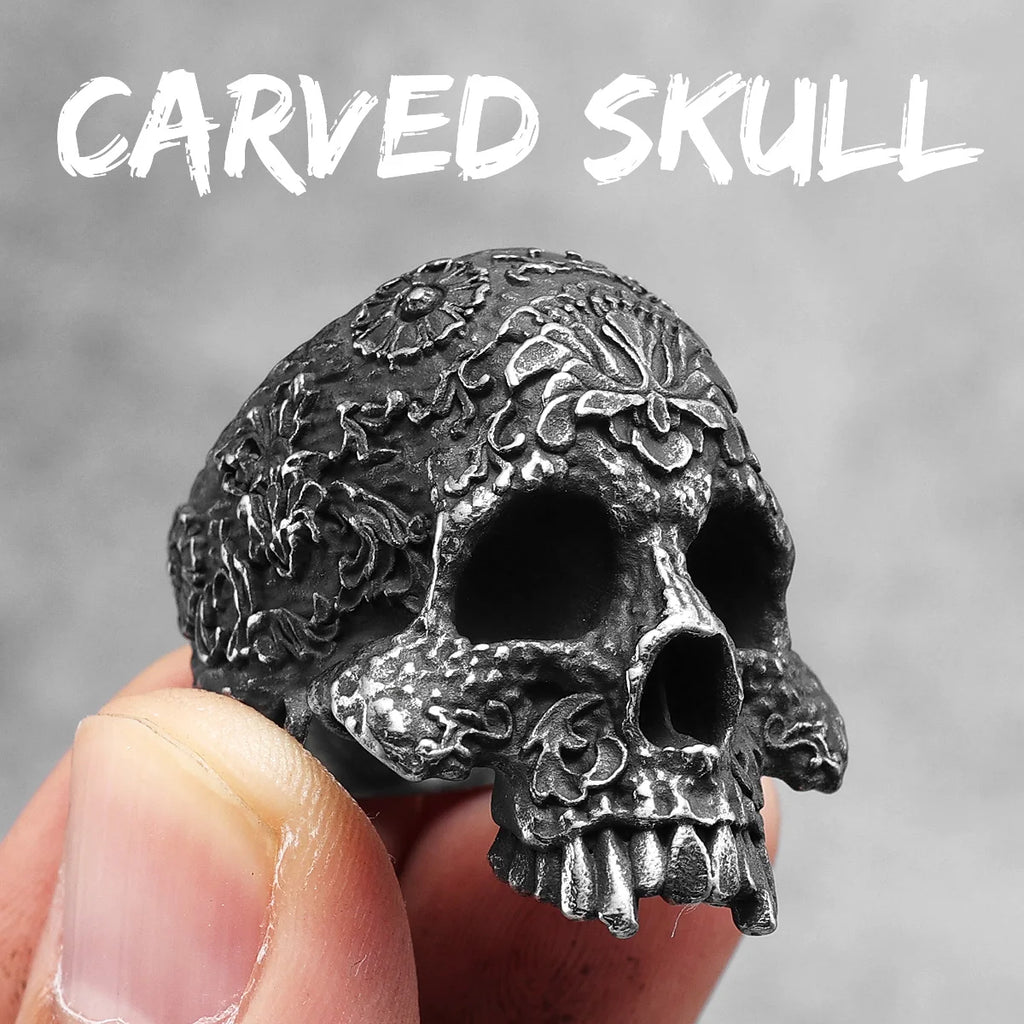 Various Skull Rings 316L Stainless Steel Men Skulls Ring Simple Skeleton Punk Rock Party for Rider Male Friend Jewelry Best Gift