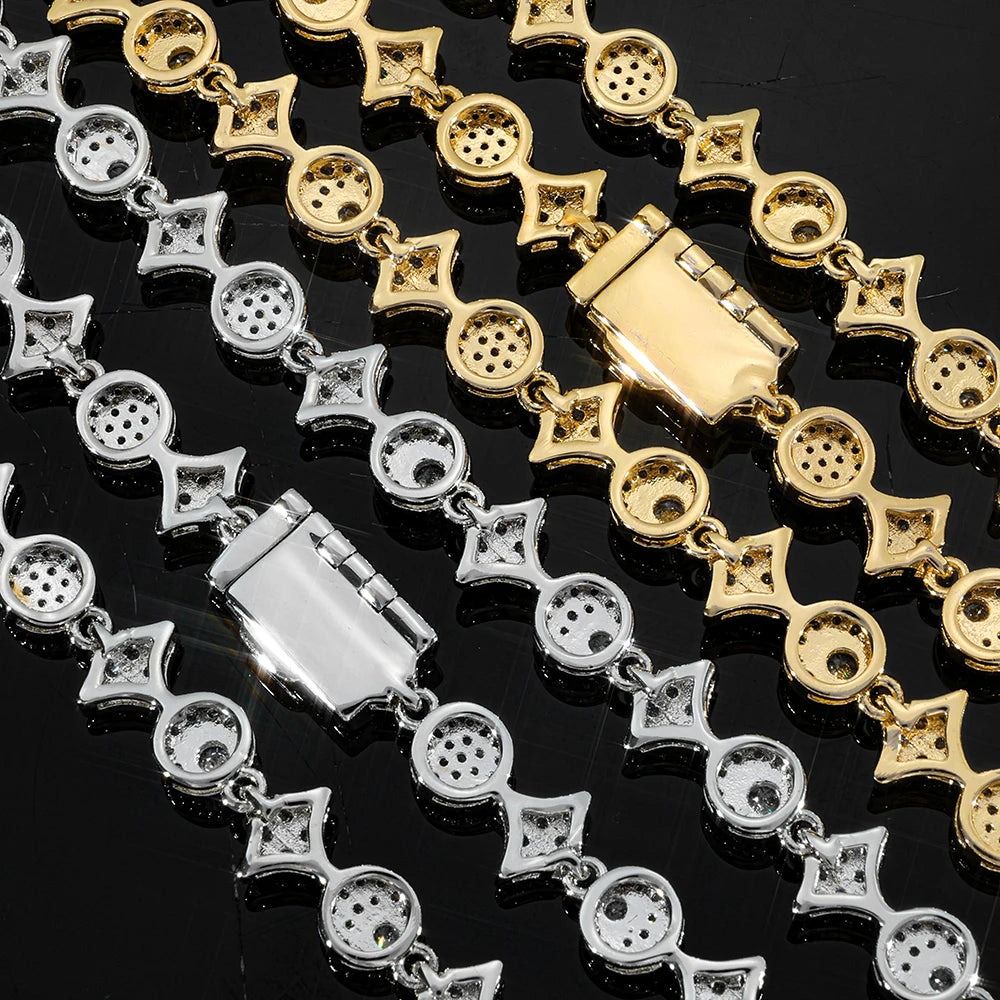 Star Tennis Chain Necklace Iced Out Mixed Cut