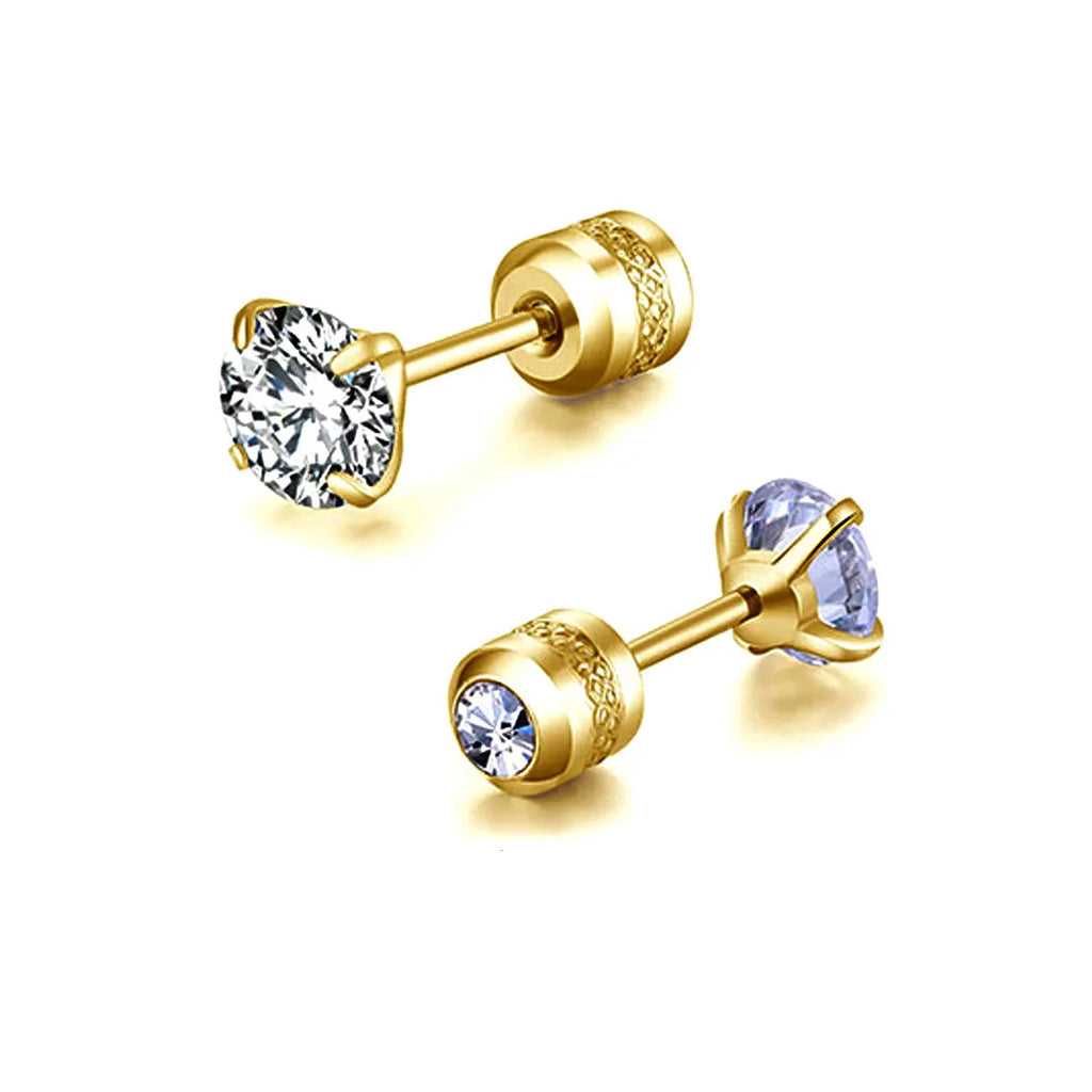 2PC Stainless Steel Mini Crystal CZ Screw Stud Earrings Ear Bone Nail Cartilage Helix Lobe Earring Ear Piercing Body