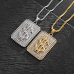 Men\'s Hip Hop Iced Out Dollar Sign Money Pendant Necklace Men\'s Punk Rap Rock Party Jewelry