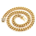 Iced Out Cuban Chain Necklace Stainless Steel Miami