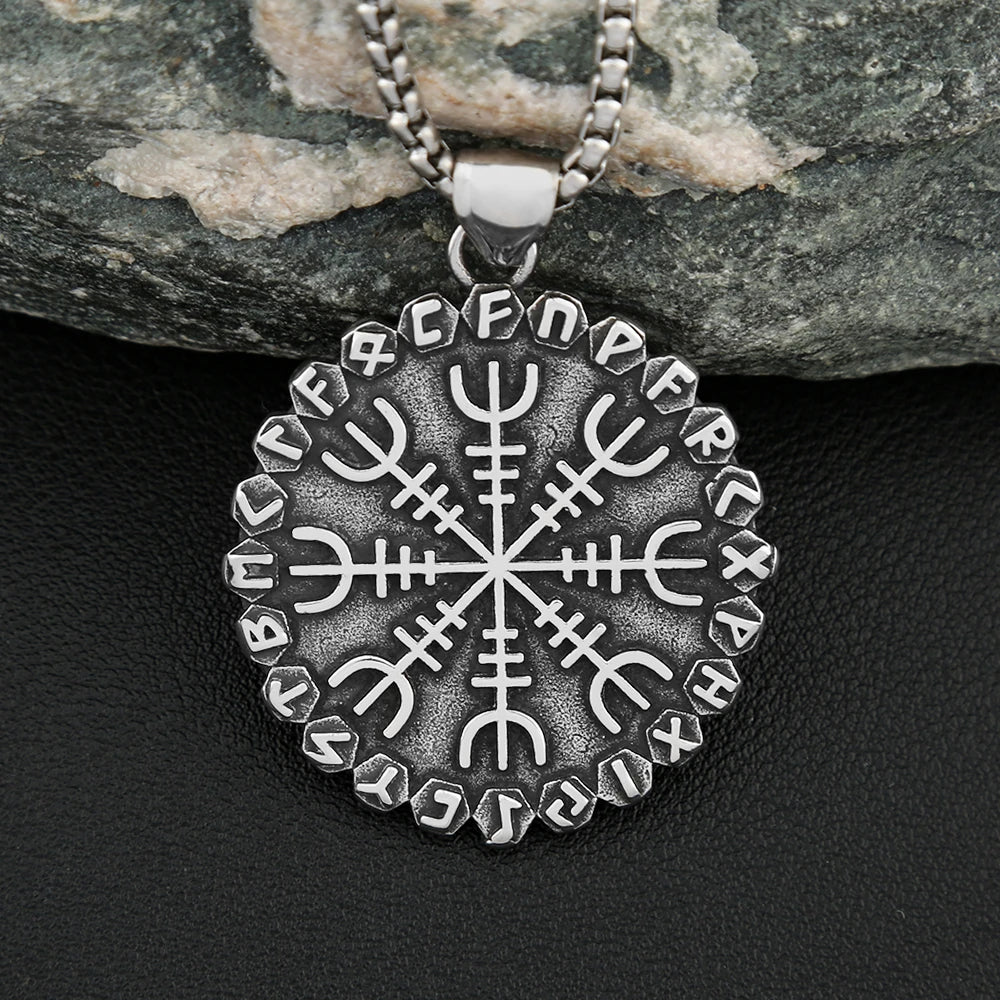 Norse Compass Pendant Necklace — Stainless Steel
