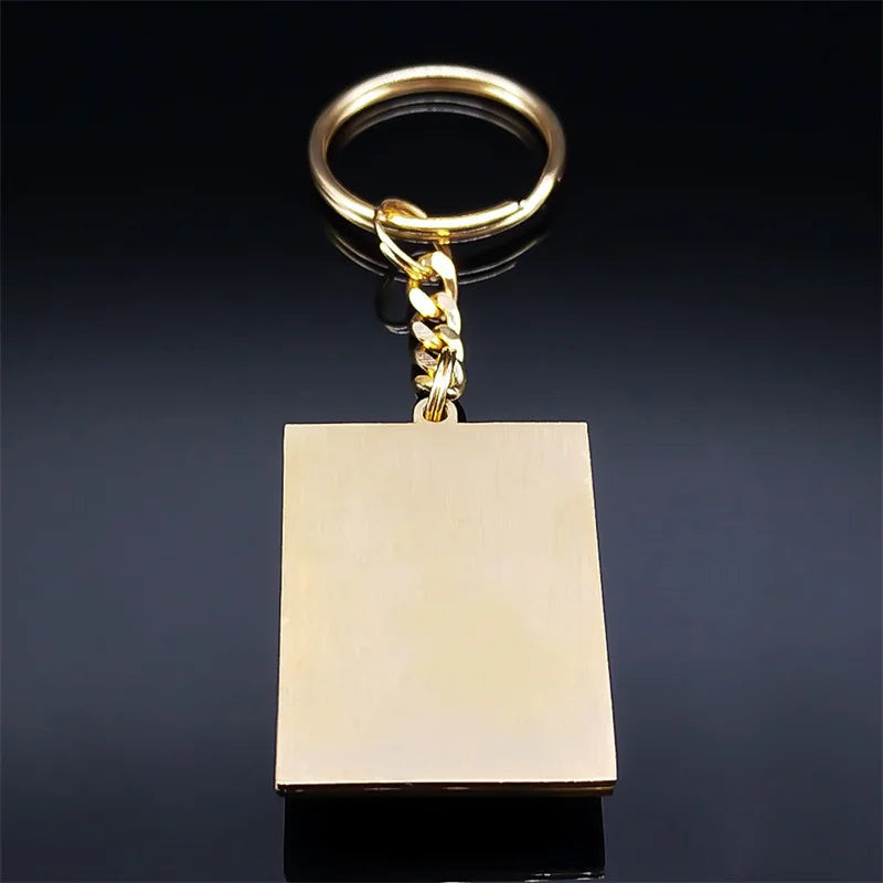 Ghost Band Pendant Keychain — Stainless Steel