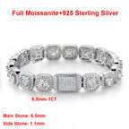 BXINY Luxury Full Moissanite Bracelets S925 Silver GRA Certified Lab Diamond Hand Chain for Women Men Wedding Fine Jewelry Gifts