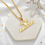 Multiple Styles Personalized Custom 2 Names Necklace Stainless Steel For Men Women Big Size Pendant Christmas Jewelry Gifts