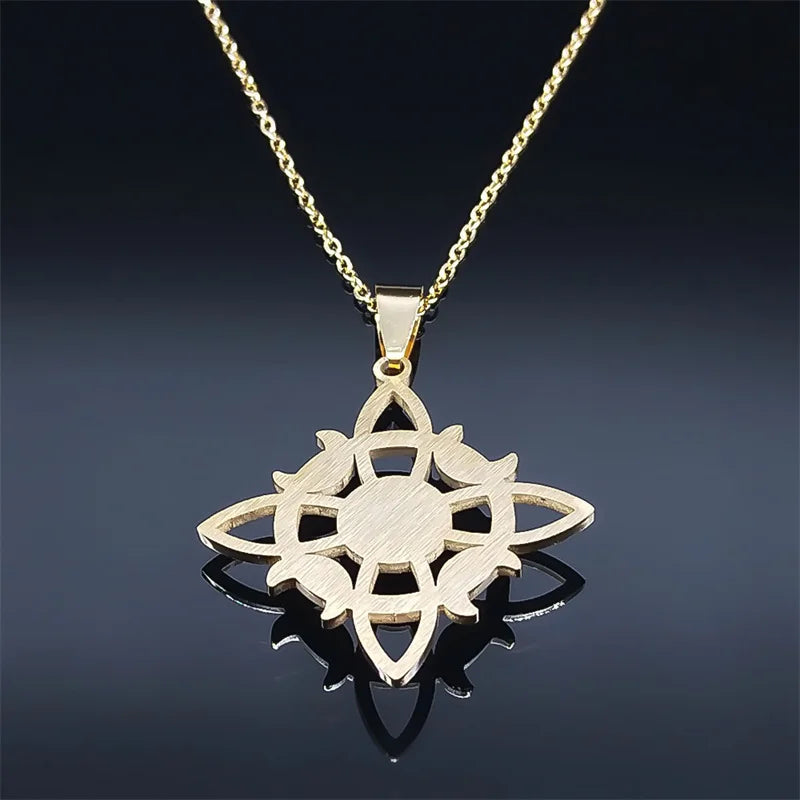 Viking Steel Pendant Celtic Knot Crescent Moon