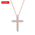 Serenity 3mm 4mm 5mm Black Moissanite Cross Pendant Necklace For Women Men 100% S925 Sterling Silver Jesus Neck Chain