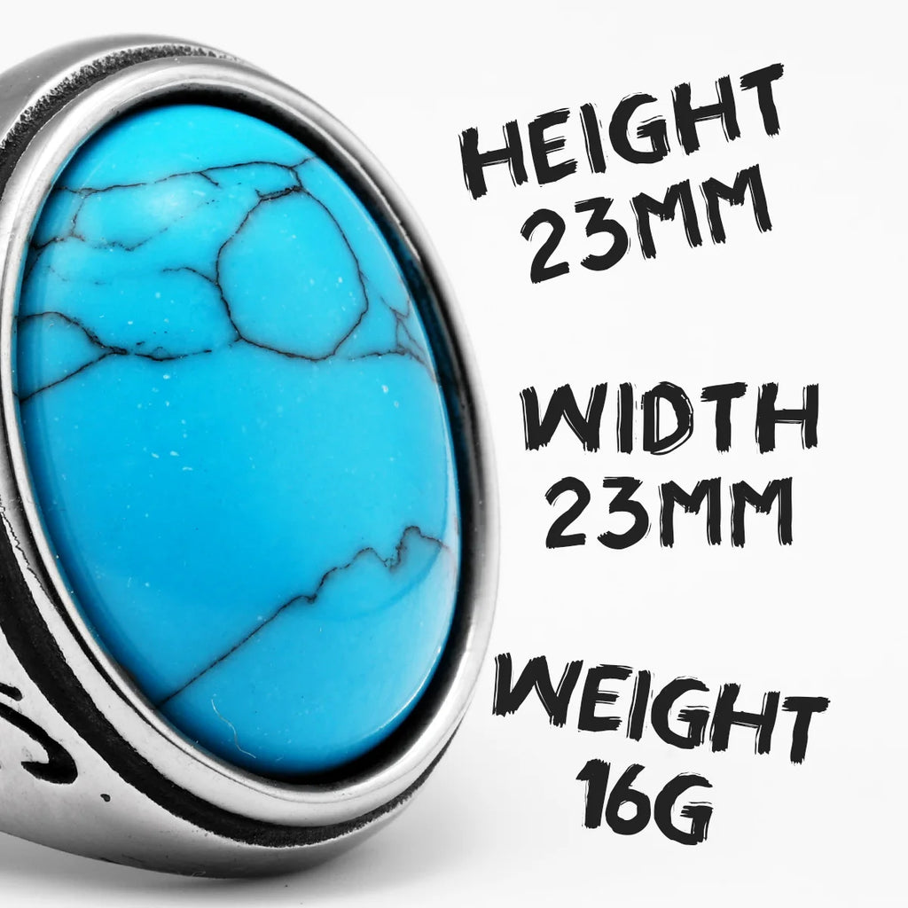 Black Turquoise Ring — Stainless Steel