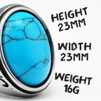 Black Turquoise Ring — Stainless Steel
