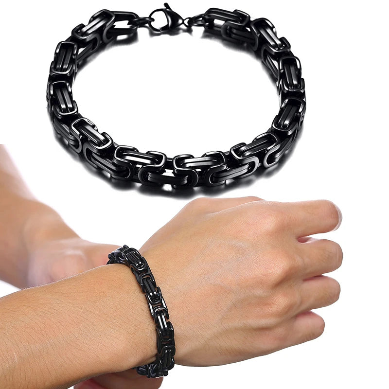 Byzantine Chain Bracelet 8mm — Stainless Steel