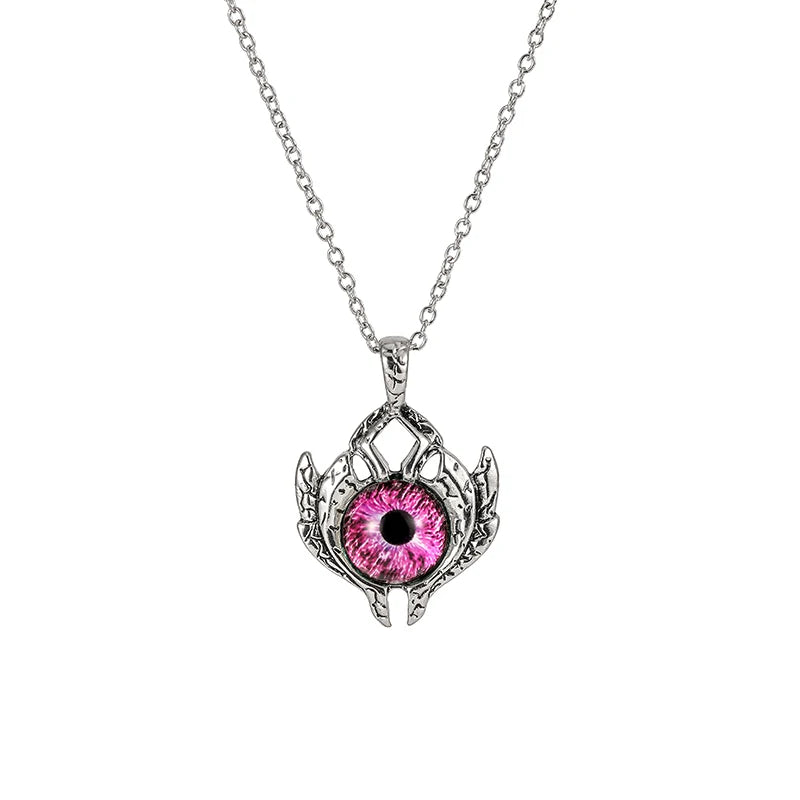 Antique Evil Eye Pendant Necklace For Women Men Creative Punk Hollow Star Colorful Eyeball Connect Choker Chain Jewelry