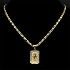 Iced Out Jesus Cross Gold Pendant Necklace