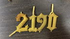Gold Iced Out Letter Pendant 18K Old English
