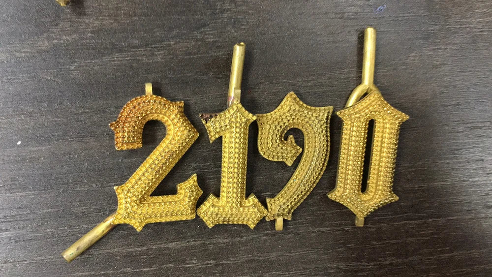 Gold Iced Out Letter Pendant 18K Old English