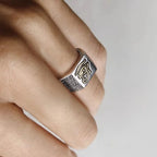 Eye of Horus Pharaoh Ring for Men and Women — Silver-Tone