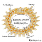 Full 20mm Thorn Set Cuban Chain Punk Retro Hip Hop Chic Bracelet Collarbone Chain Hip Hop Accessory