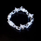 Iced Out Star Chain Necklace CZ Oval Link