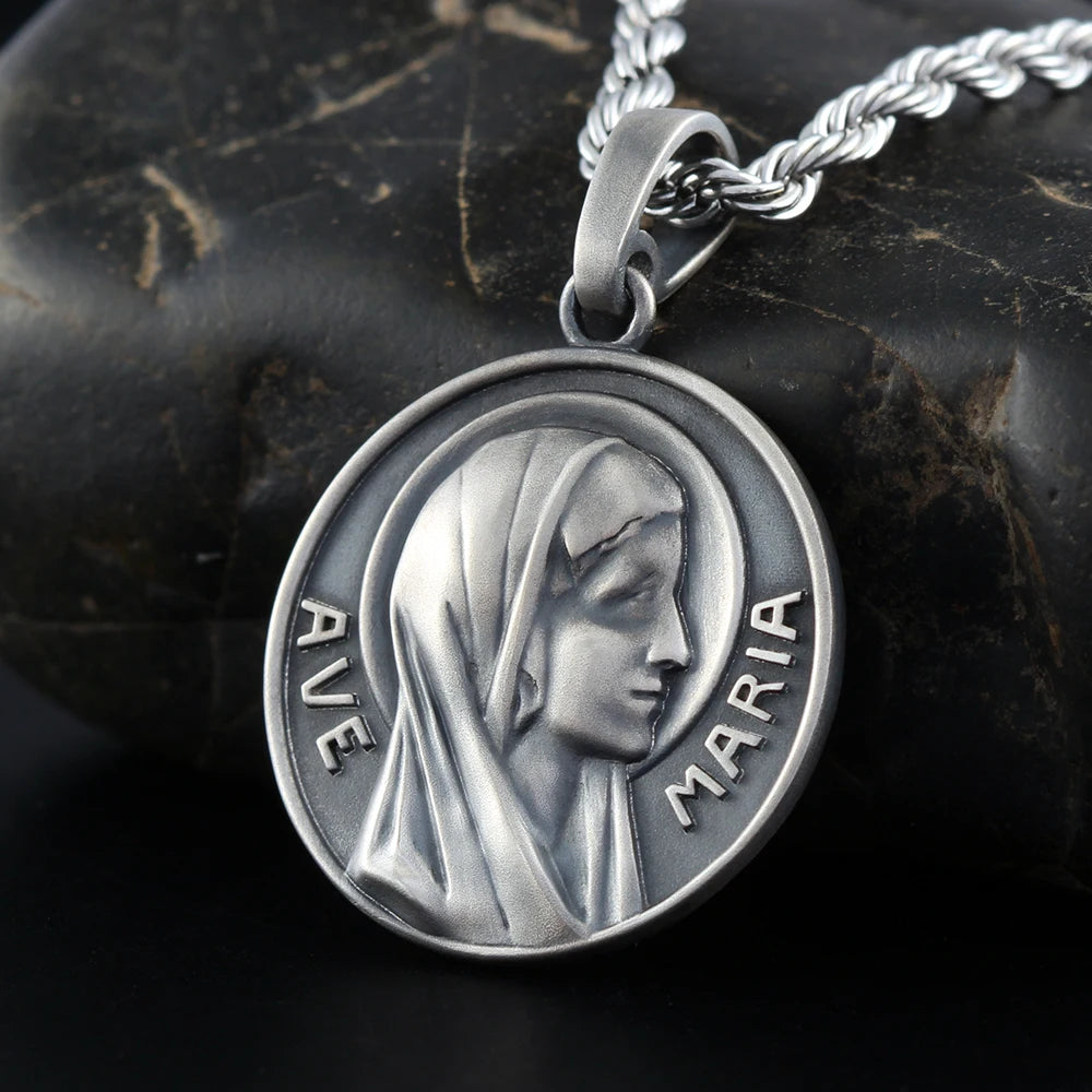 Virgin Mary Pendant — 925 Silver