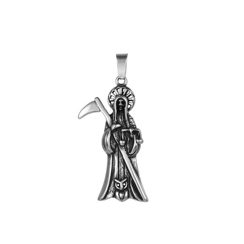 Skull Death Scythe Pendant — Stainless Steel