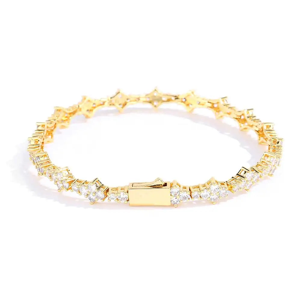 Iced Out Cross Tennis Bracelet Stainless Steel