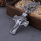 Classic Stainless Steel Cross Jesus Necklace Men Women Christian Pendant Jewelry Gift