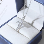 Catholic Jesus Cross Stainless Steel Pendant Necklace for Men Women Vintage Christian Prayer Jewelry