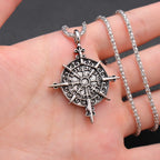 Gothic Viking Rune Amulet Cross Pendant Necklace — Zinc Alloy