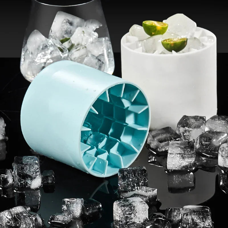 Ice Bucket Cup Mold Ice Cubes Tray Food Grade Quickly Freeze Silicone Ice Maker Creative Design Ice Bucket Whiskey Beer