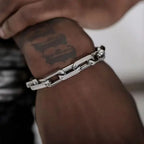 Silver Rectangle Chain Bracelet — Stainless Steel