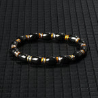 Hematite Therapy Stretch Bracelet — Mixed Metal