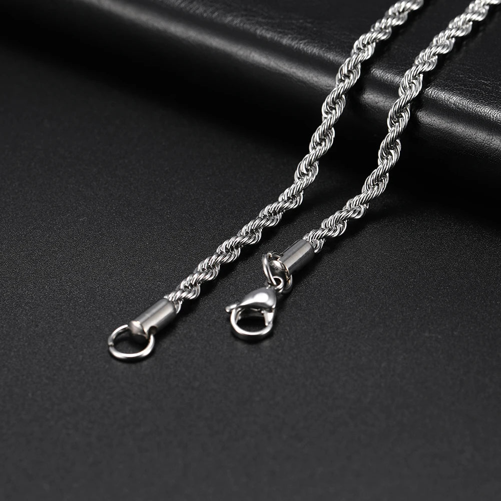 My Shape Basic Cuban Chain Necklaces for Men Chains Punk Figaro Box Curb Chain Chokers Lobster Clasp Fashion Male