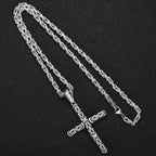 Men's Cross Pendant Neck Necklaces for Man Stainless Steel Pendant Necklace Christian Jewelry Meaningful Religious Gift