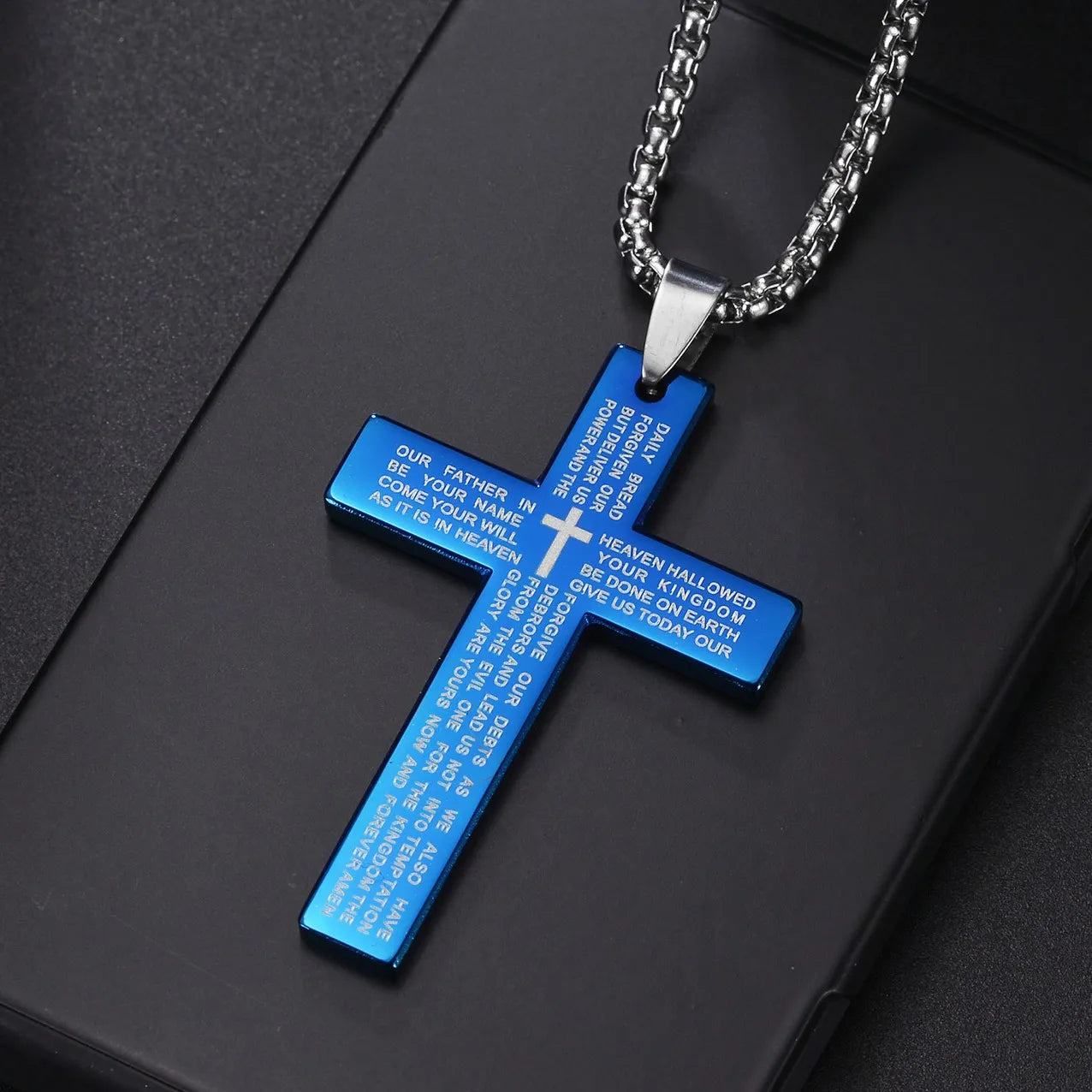 Cross Pendant Necklace — Stainless Steel