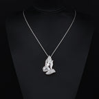 ESKEEM Wholesale Hip Hop Iced Out CZ Hamsa Hand Pendant Necklace Jewelry for Women Men Gold Silver Charm Diamond Pendant Gift
