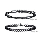 Rope Cuban Chain Bracelet 2pcs — Two-Tone