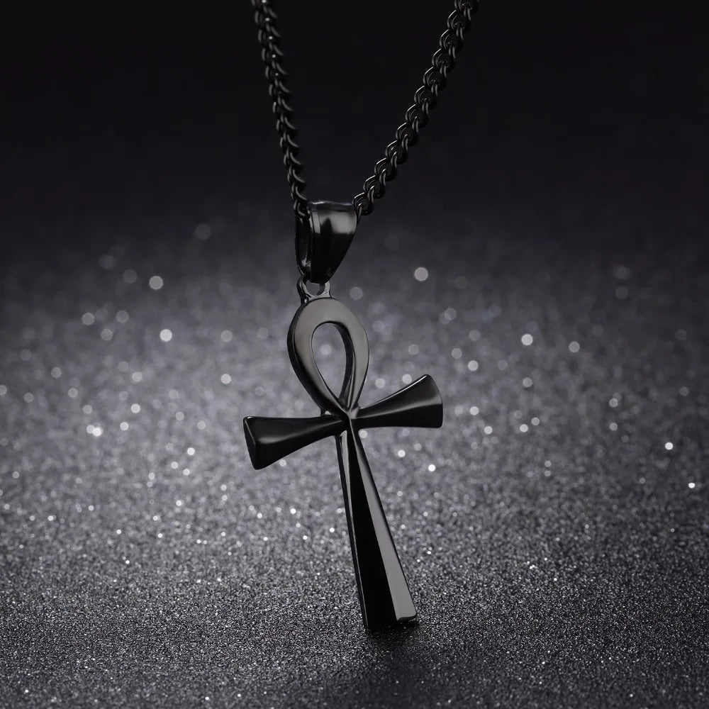 Punk Stiletto Cross Anime Accessories Judgement Chain Necklace Hunter X Hunter Pendant Men's Jewelry Gift for Boys Casual Style