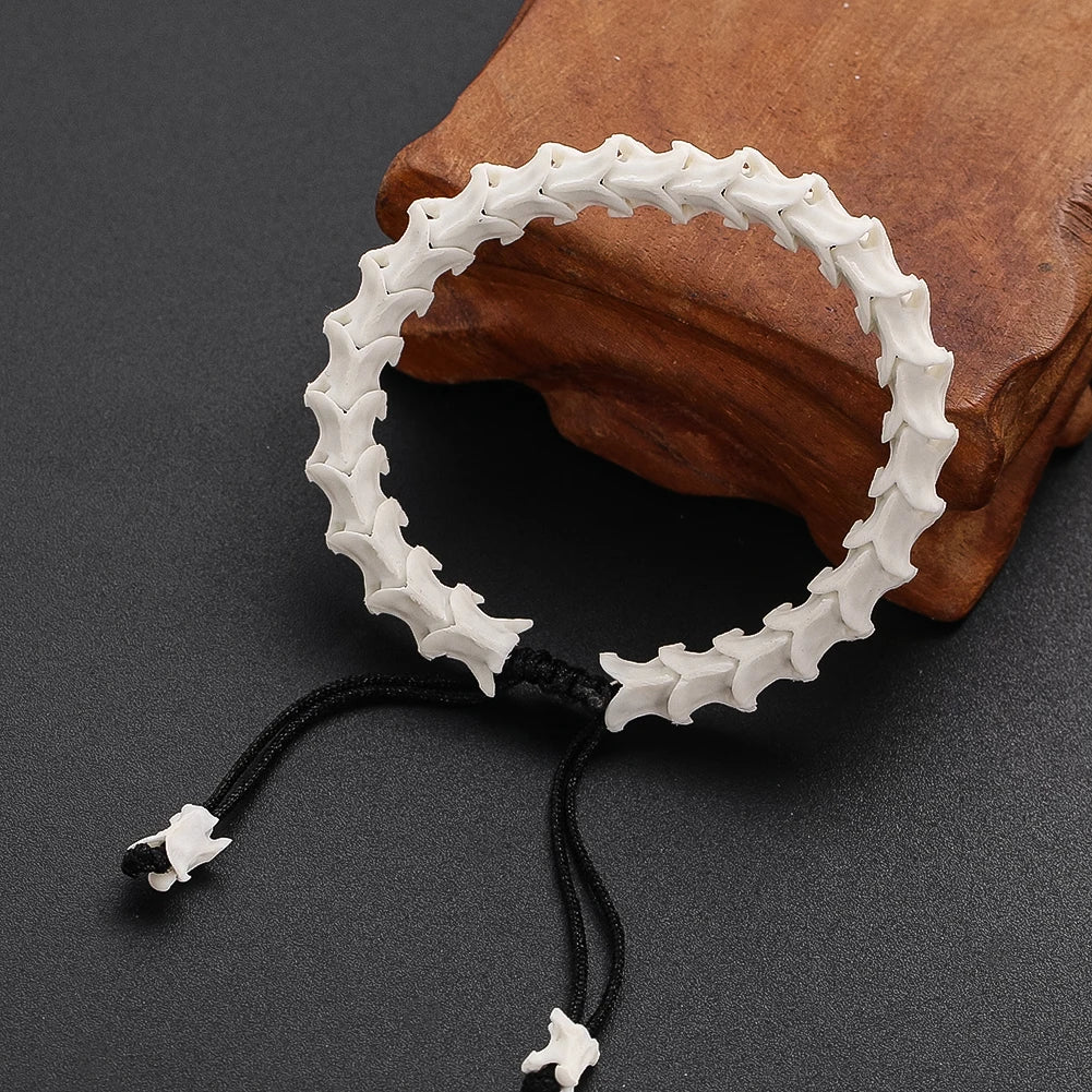 Snake Bone Beads Bracelet 5-8mm — Collectible String, Statement